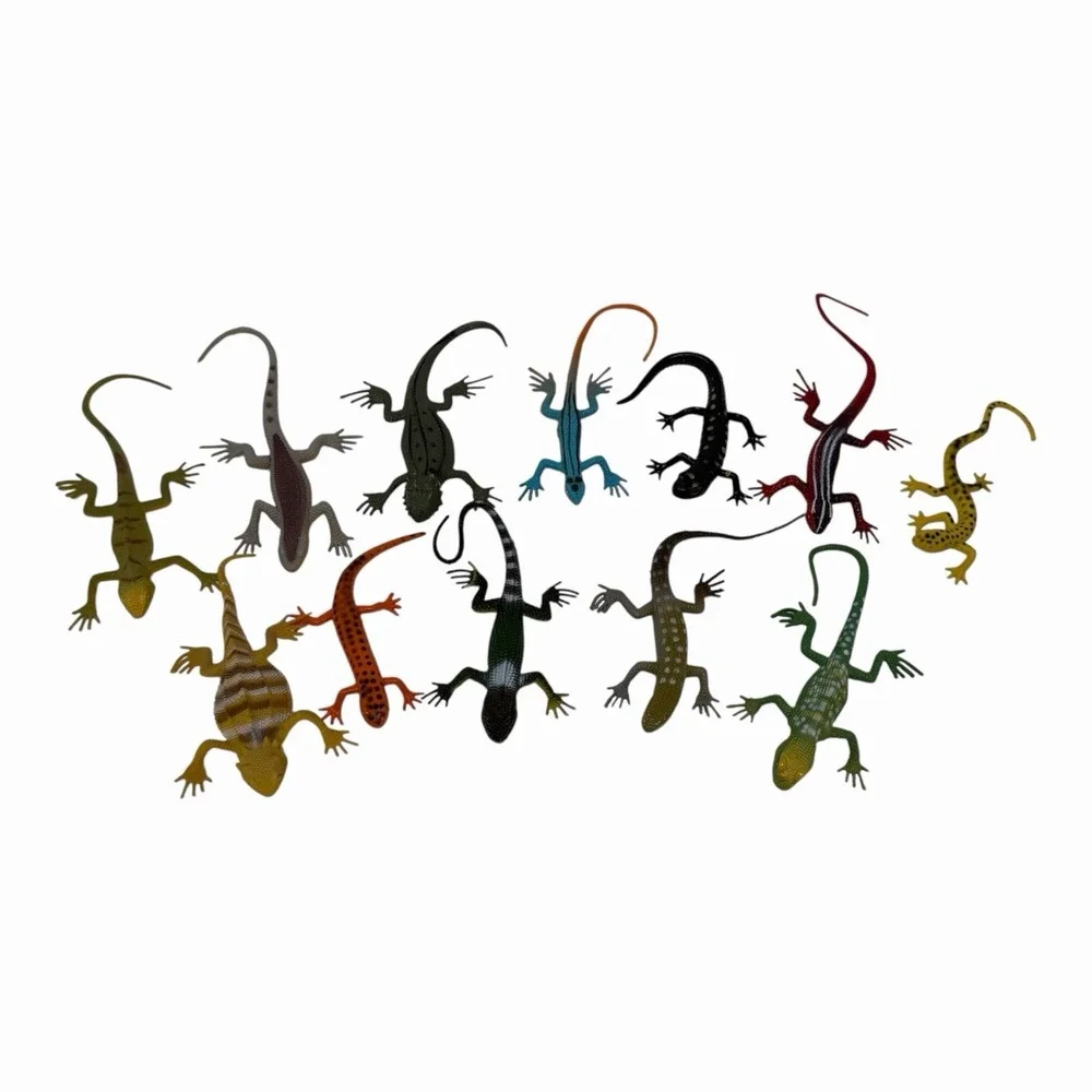 Guaishou Artificial Model‎ Reptile Lizard Animal 12 Piece Set, Multi Color